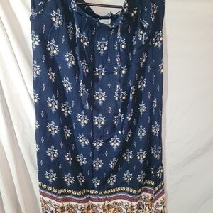 French Laundry Navy Floral A-Line Skirt